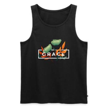 "Grace - Minimalist Elegance Unisex T-Shirt | Tren - Débardeur bio Premium Homme - noir - Devant - Michal (187cm)
