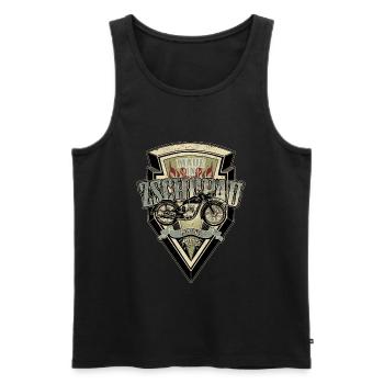 RT125 - Männer Premium Bio Tank Top - Schwarz - Vorne - AI Model Male 178 light (178cm)