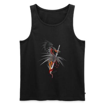 Dragon - Männer Premium Bio Tank Top - Schwarz - Vorne - Michal (187cm)