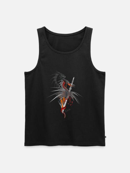 Dragon - Männer Premium Bio Tank Top - Schwarz