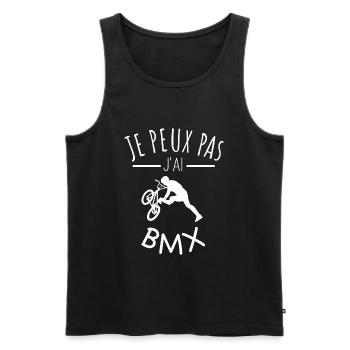 je peux pas j’ai bmx humour rider sport - Débardeur bio Premium Homme - noir - Devant - Michal (187cm)