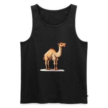 Niedliches Kamel für Kinder für Kinder - Männer Premium Bio Tank Top - Schwarz - Vorne - AI Model Male 178 light (178cm)