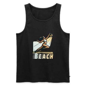 Beach Volleyball - Männer Premium Bio Tank Top - Schwarz - Vorne - Michal (187cm)