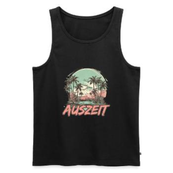 Auszeit Urlaub Strand - Männer Premium Bio Tank Top - Schwarz - Vorne - Michal (187cm)