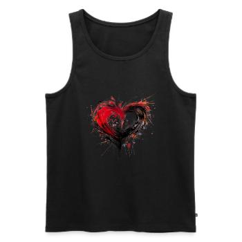 Kunst Herz Liebe Liebesbeweis Gefühle - Männer Premium Bio Tank Top - Schwarz - Vorne - Michal (187cm)