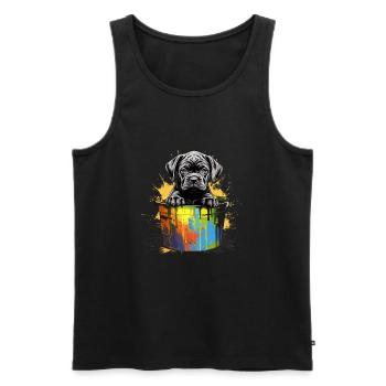 Cane Corso Welpe für einen Cane Corso Besitzer - Männer Premium Bio Tank Top - Schwarz - Vorne - Michal (187cm)
