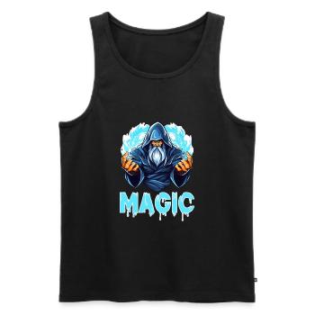 Fantasy Zauberer Magie Mystischer Zauberer - Männer Premium Bio Tank Top - Schwarz - Vorne - Michal (187cm)