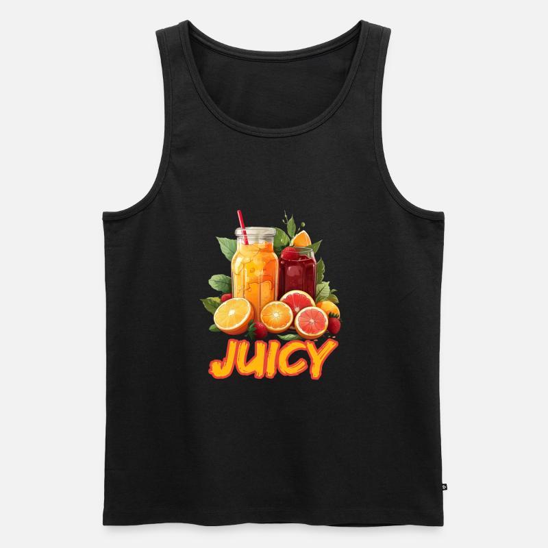 Frische Zitrusfrüchte Saftige Sommerfrüchte - Männer Premium Bio Tank Top - Schwarz