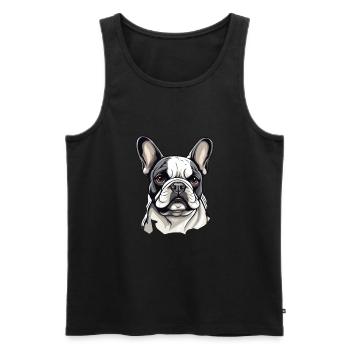Französische Bulldogge Hund Mops - Männer Premium Bio Tank Top - Schwarz - Vorne - Michal (187cm)