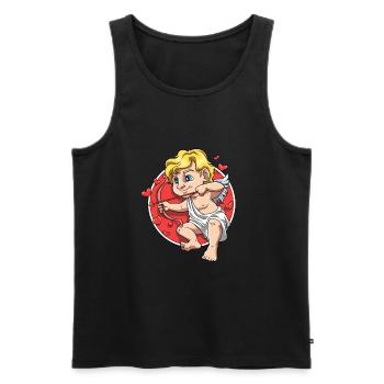 Süßer Amor Cartoon Valentinstag Liebe für - Männer Premium Bio Tank Top - Schwarz - Vorne - Michal (187cm)
