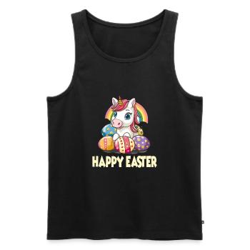 Einhorn Ostern für Kinder Regenbogen und Eier für - Männer Premium Bio Tank Top - Schwarz - Vorne - Michal (187cm)