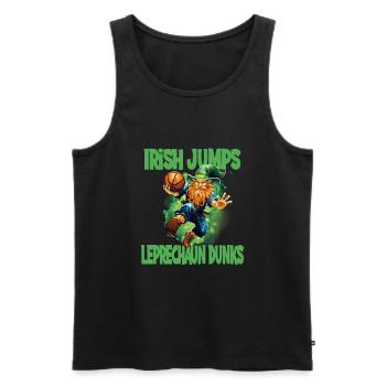 Irish Jumps Leprechaun Basketball - Männer Premium Bio Tank Top - Schwarz - Vorne - Michal (187cm)