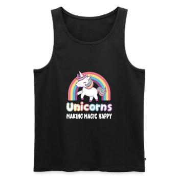 Kinder Einhorn Regenbogen Magisches Einhorn für - Männer Premium Bio Tank Top - Schwarz - Vorne - Michal (187cm)