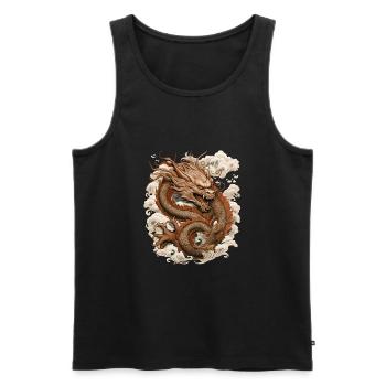 Asiatisch Drache Anime Japanisch - Männer Premium Bio Tank Top - Schwarz - Vorne - Michal (187cm)