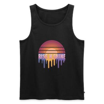 Retro Sunrise Rise and Shine Vintage für - Männer Premium Bio Tank Top - Schwarz - Vorne - Michal (187cm)