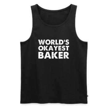 World's Okayest Baker - Männer Premium Bio Tank Top - Schwarz - Vorne - AI Model Male 178 light (178cm)