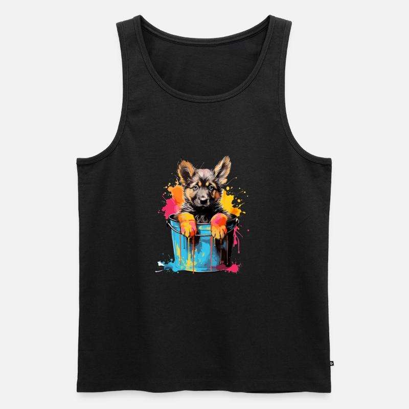 Deutscher Schäferhund Hund Hunderasse - Männer Premium Bio Tank Top - Schwarz