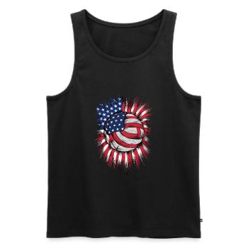 Volleyball USA Amerika - Männer Premium Bio Tank Top - Schwarz - Vorne - Michal (187cm)