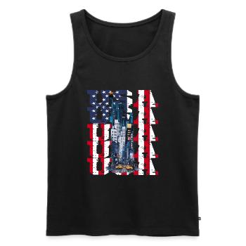 New York City Skyline - Männer Premium Bio Tank Top - Schwarz - Vorne - Michal (187cm)