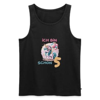 Magisches Einhorn Ballon 5 Geburtstag Vierter - Männer Premium Bio Tank Top - Schwarz - Vorne - AI Model Male 178 light (178cm)