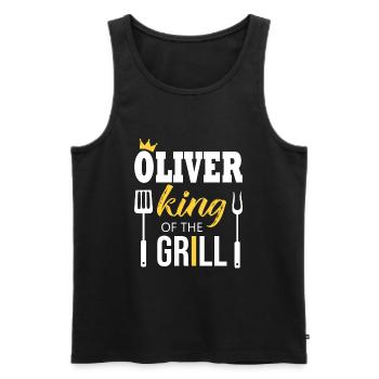 Oliver king of the grill - Débardeur bio Premium Homme - noir - Devant - Michal (187cm)