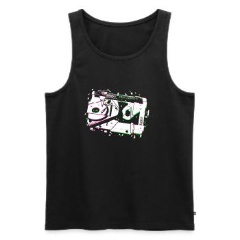 Techno Rave Tape Turntable - Men's Premium Organic Tank Top - black - Front - AI Model Male 178 light (178cm)