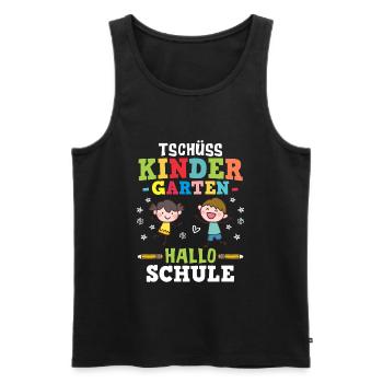 Tschüss Kindergarten Hallo Schule - Einschulung - Männer Premium Bio Tank Top - Schwarz - Vorne - Michal (187cm)