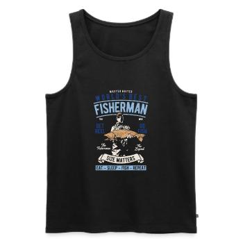 Cadeau de pêcheur à la ligne pour les hommes pêchant des dictons drôles - Débardeur bio Premium Homme - noir - Devant - Michal (187cm)