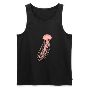 Pink jellyfish - Men's Premium Organic Tank Top - black - Front - Michal (187cm)