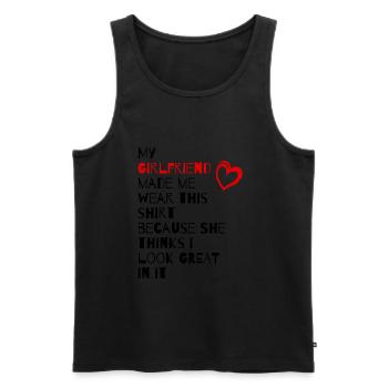 My Girlfriend - Cadeau pour ami ou petite amie - Débardeur bio Premium Homme - noir - Devant - Michal (187cm)