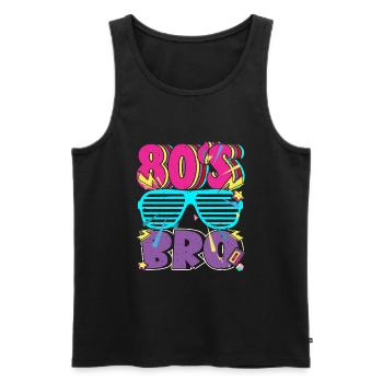 80's Bro 80s Party - Men's Premium Organic Tank Top - black - Front - Michal (187cm)