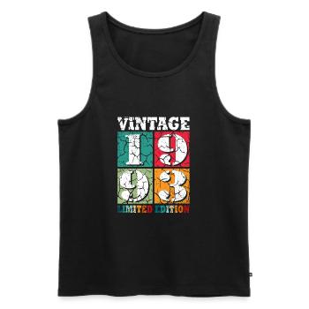 30. Geburtstag Jahrgang 1993 Vintage 1993 - Männer Premium Bio Tank Top - Schwarz - Vorne - Michal (187cm)
