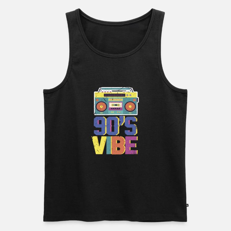 90er - Männer Premium Bio Tank Top - Schwarz