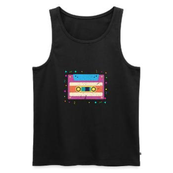 cassette - Débardeur bio Premium Homme - noir - Devant - Michal (187cm)