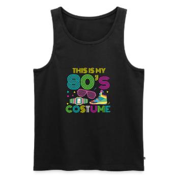 80s 80s eighties 1980 costume themed gift - Men's Premium Organic Tank Top - black - Front - AI Model Male 178 light (178cm)