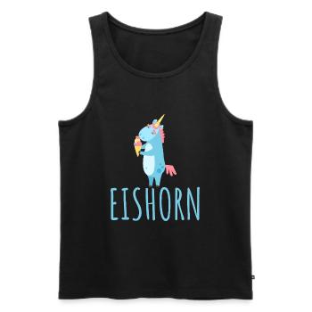 EINHORN EISHORN | Eiswaffel Eiskugel Geschenkidee - Männer Premium Bio Tank Top - Schwarz - Vorne - Michal (187cm)