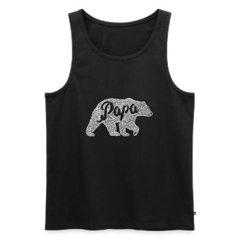 papa ours papa cadeau - Débardeur bio Premium Homme - noir - Devant - Michal (187cm)