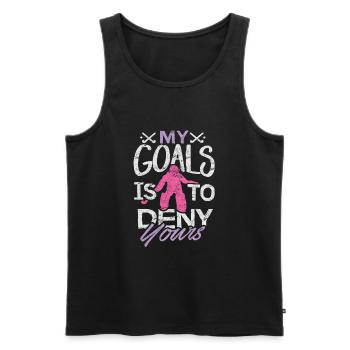 Feldhockey-Hemd Meine Ziele sind, Ihr zu verweigern - Männer Premium Bio Tank Top - Schwarz - Vorne - Michal (187cm)