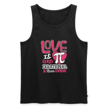 Pi Day 2019 Shirt Love Is Like Pi Never Ending - Men's Premium Organic Tank Top - black - Front - AI Model Male 178 light (178cm)