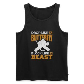 Hockey Golie Shirt Block comme un cadeau de hockey Beast - Débardeur bio Premium Homme - noir - Devant - Michal (187cm)