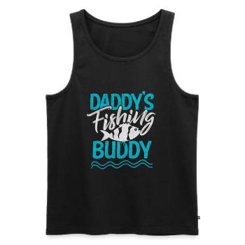 Fishing Dad T-Shirt Daddy's Fishing Buddy Gift - Men's Premium Organic Tank Top - black - Front - AI Model Male 178 light (178cm)