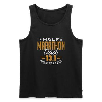 13.1 Chandail demi-marathon Dad Runner Cadeau - Débardeur bio Premium Homme - noir - Devant - AI Model Male 178 light (178cm)