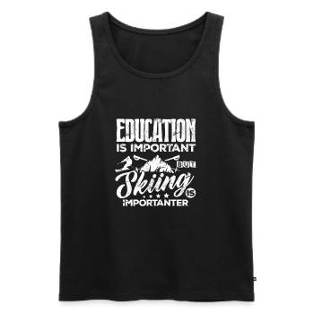 Bildung ist wichtig Skifahren ist wichtiger Hemd - Männer Premium Bio Tank Top - Schwarz - Vorne - Michal (187cm)