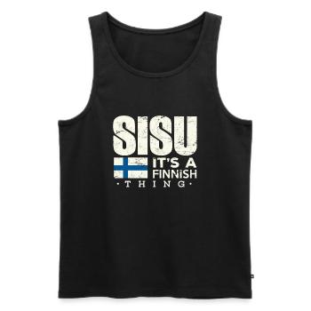 Finlande Chemise Sisu C’est un cadeau finlandais - Débardeur bio Premium Homme - noir - Devant - AI Model Male 178 light (178cm)
