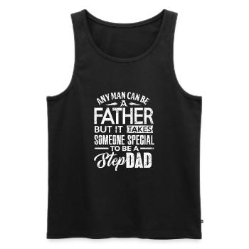 Step Dad Shirt Any Man Be Father Step Dad Gift - Men's Premium Organic Tank Top - black - Front - AI Model Male 178 light (178cm)