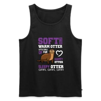 Soft Otter Warm Otter Happy Otter Lustiges T-Shirt - Männer Premium Bio Tank Top - Schwarz - Vorne - Michal (187cm)