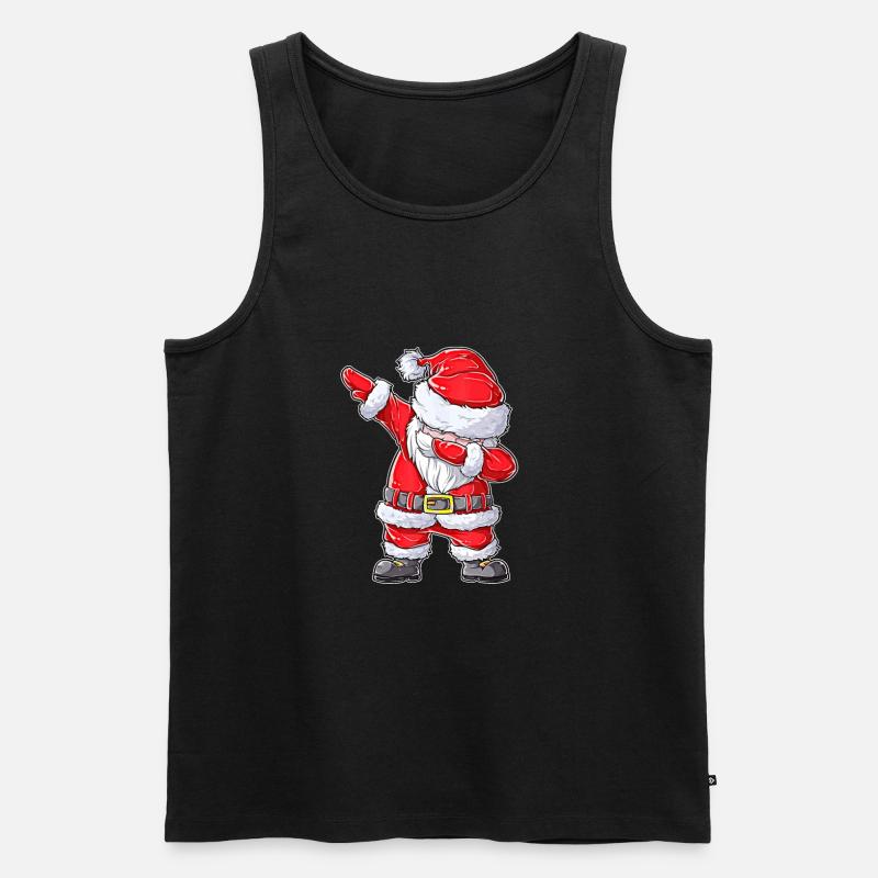 Santa Claus Dabbing Weihnachtsmann - Männer Premium Bio Tank Top - Schwarz