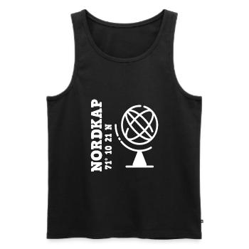 Nordkap Reise Norwegen Nordlichter - Männer Premium Bio Tank Top - Schwarz - Vorne - Michal (187cm)