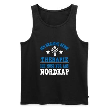 Nordkap Reise Norwegen Nordlichter - Männer Premium Bio Tank Top - Schwarz - Vorne - Michal (187cm)