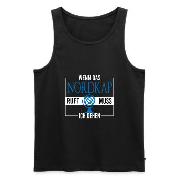 Nordkap Reise Norwegen Nordlichter - Männer Premium Bio Tank Top - Schwarz - Vorne - Michal (187cm)